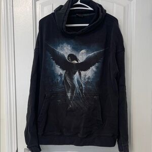 Men's Black Angel Graphic Hoodie